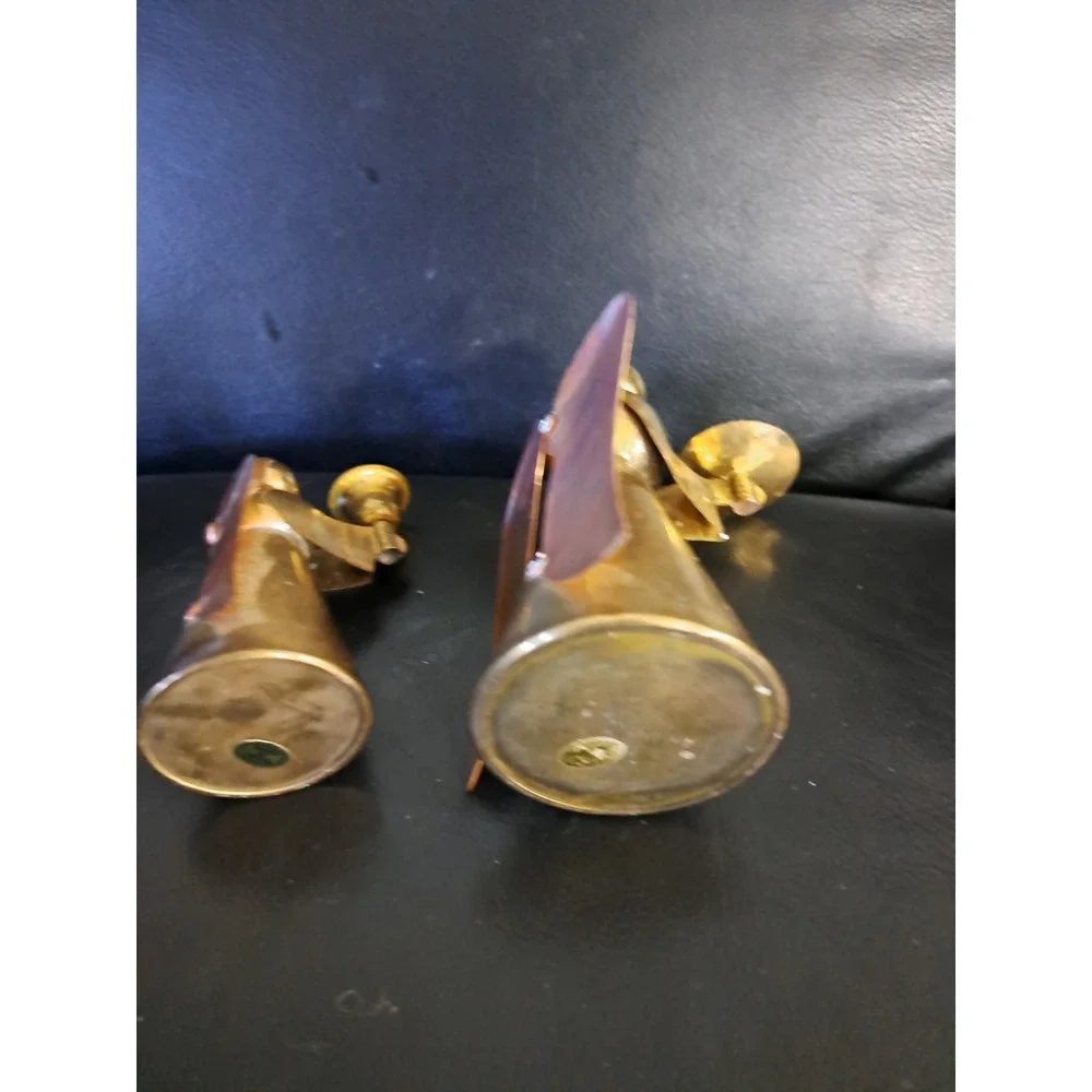 Vtg‎ 1970s Brass Copper Winged Christmas Choir Angel Candleholder 6